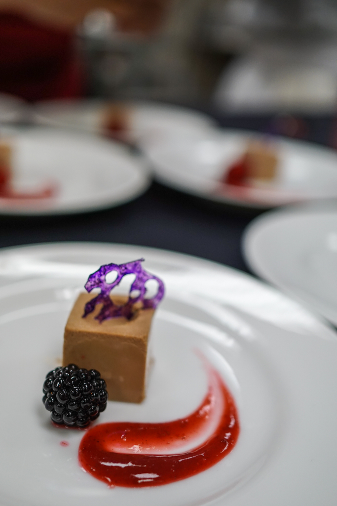 NAIT: Milk Chocolate Mousse with Melba Sauce